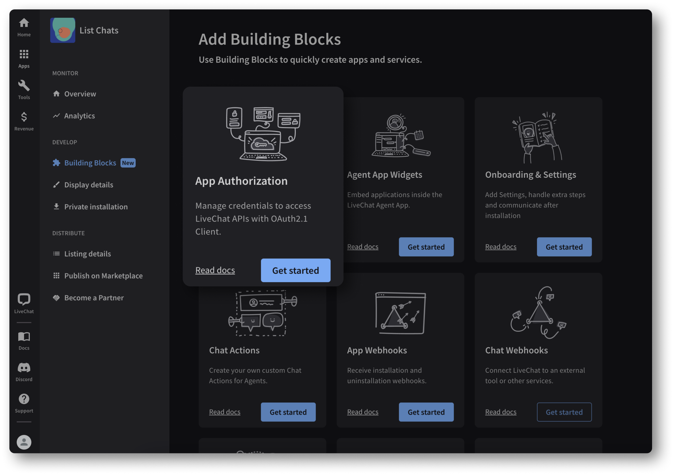 LiveChat Developer Console